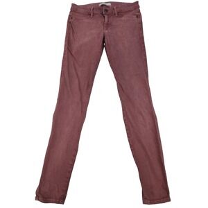 Rich & Skinny Jeans Size 28 Burgundy Red Super Soft Stretch Low Rise Made in USA